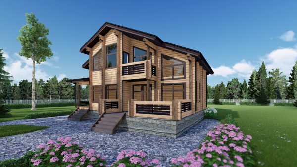 Дом из клееного бурса «Рамазан»