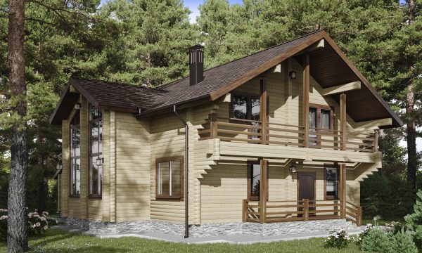 Дом из клееного бруса по проекту 
