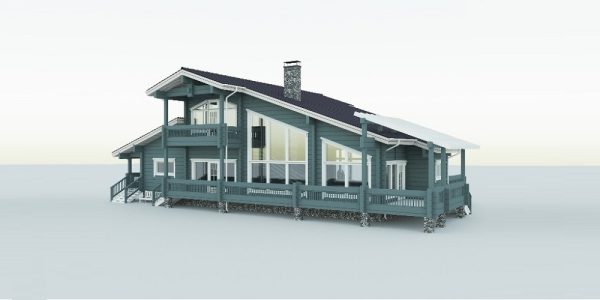 Дом из клееного бруса c террасами «Генри»